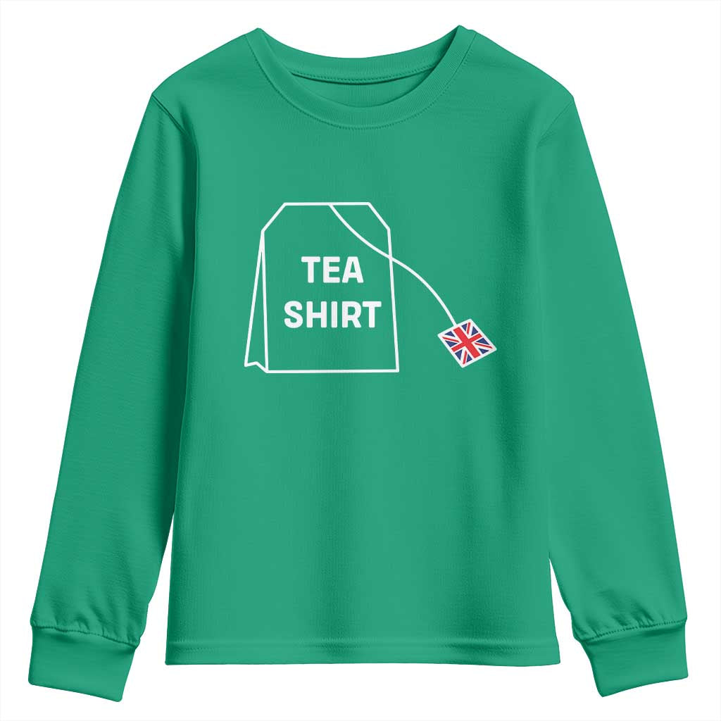 I Love English Tea UK Flag Youth Sweatshirt Vintage British Humor