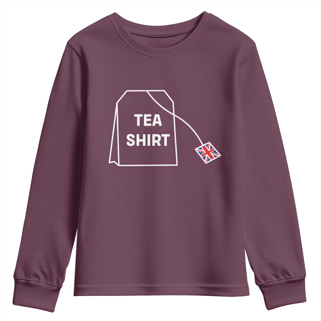 I Love English Tea UK Flag Youth Sweatshirt Vintage British Humor