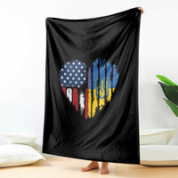Support Ukraine Throw Blanket Stand With Ukraine American Ukrainian Flag
