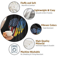 Support Ukraine Throw Blanket Stand With Ukraine American Ukrainian Flag