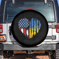 Support Ukraine Spare Tire Cover Stand With Ukraine American Ukrainian Flag