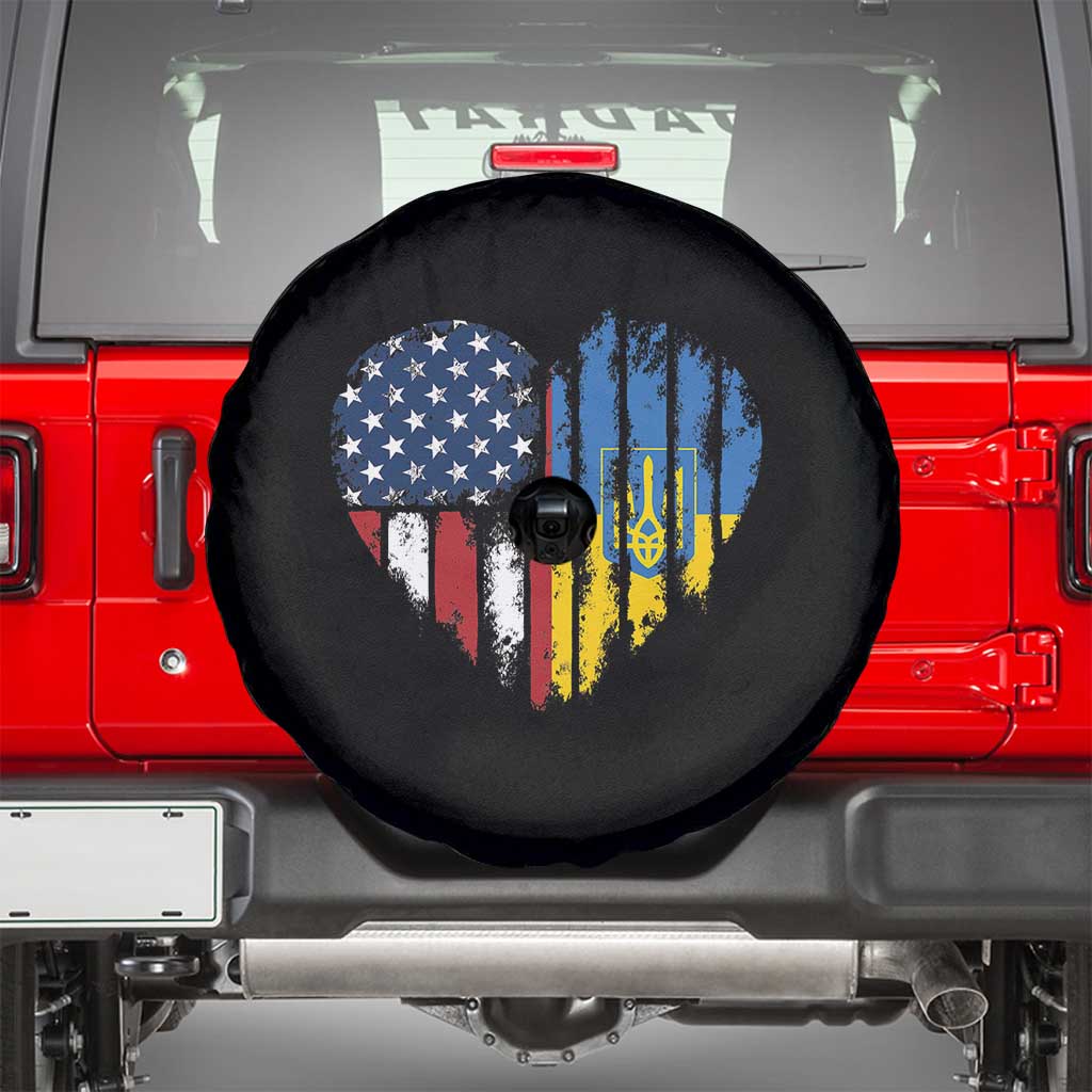 Support Ukraine Spare Tire Cover Stand With Ukraine American Ukrainian Flag