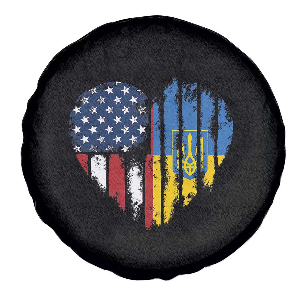 Support Ukraine Spare Tire Cover Stand With Ukraine American Ukrainian Flag