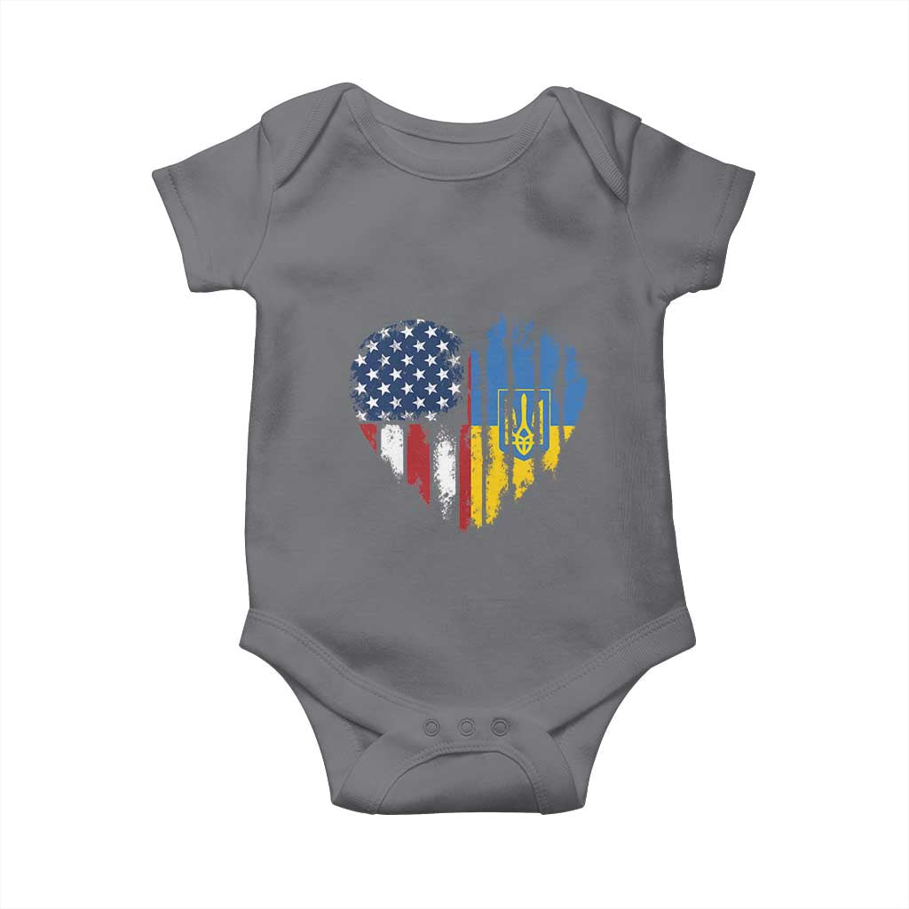 Support Ukraine Baby Onesie Stand With Ukraine American Ukrainian Flag