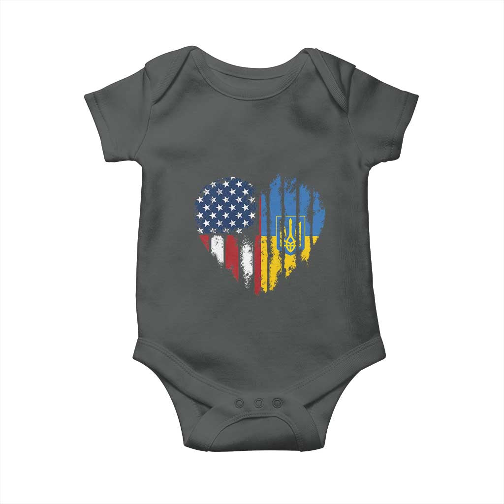 Support Ukraine Baby Onesie Stand With Ukraine American Ukrainian Flag