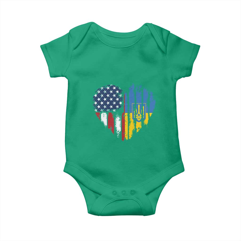 Support Ukraine Baby Onesie Stand With Ukraine American Ukrainian Flag