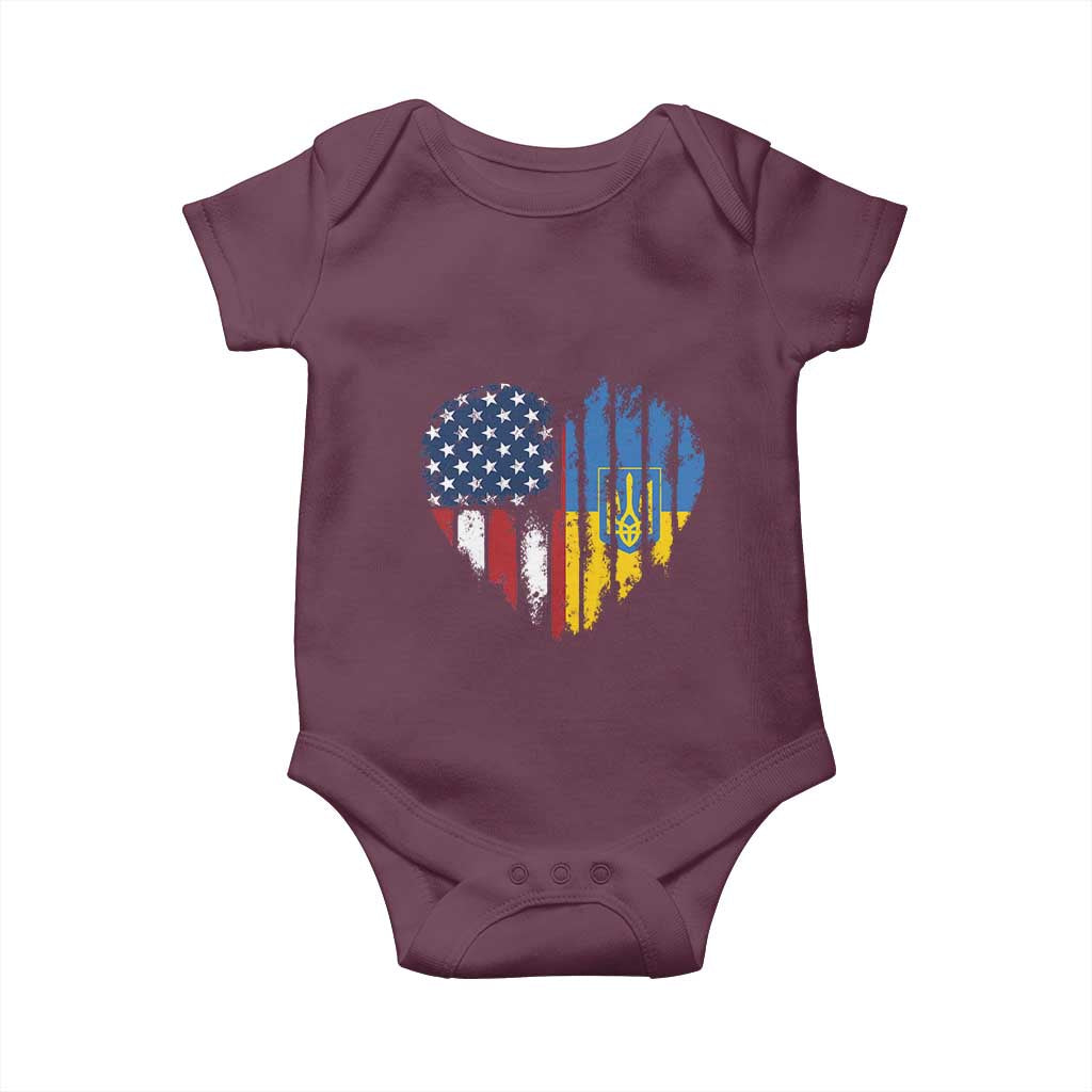 Support Ukraine Baby Onesie Stand With Ukraine American Ukrainian Flag