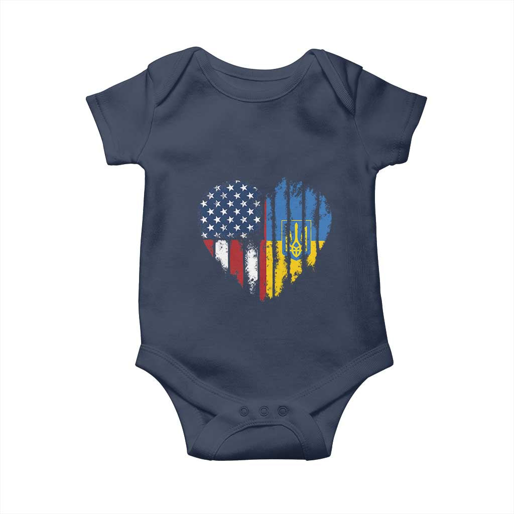Support Ukraine Baby Onesie Stand With Ukraine American Ukrainian Flag