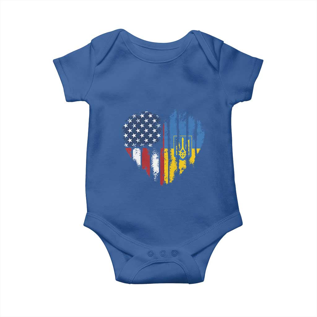 Support Ukraine Baby Onesie Stand With Ukraine American Ukrainian Flag
