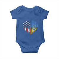 Support Ukraine Baby Onesie Stand With Ukraine American Ukrainian Flag