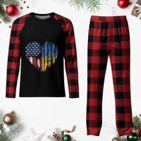 Support Ukraine Plaid Pajama Set Stand With Ukraine American Ukrainian Flag