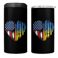 Support Ukraine 4 in 1 Can Cooler Tumbler Stand With Ukraine American Ukrainian Flag