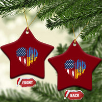 Support Ukraine Ceramic Ornament Stand With Ukraine American Ukrainian Flag