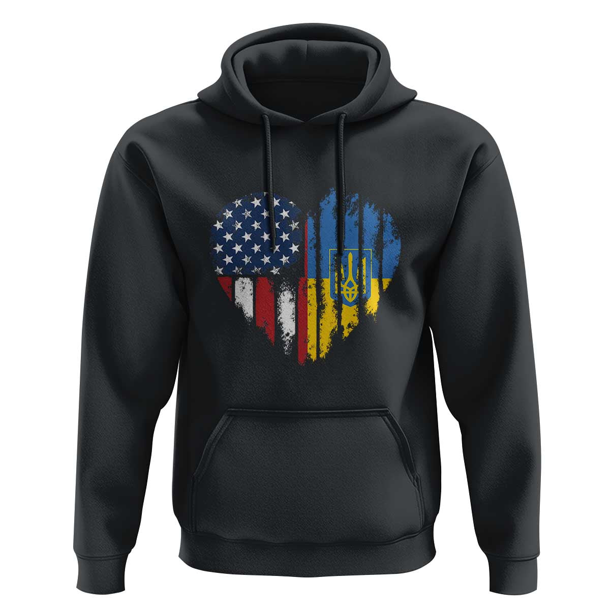 Support Ukraine Hoodie Stand With Ukraine American Ukrainian Flag