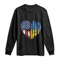 Support Ukraine Long Sleeve Shirt Stand With Ukraine American Ukrainian Flag