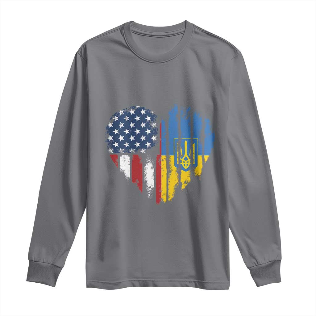 Support Ukraine Long Sleeve Shirt Stand With Ukraine American Ukrainian Flag