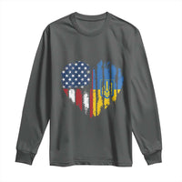 Support Ukraine Long Sleeve Shirt Stand With Ukraine American Ukrainian Flag