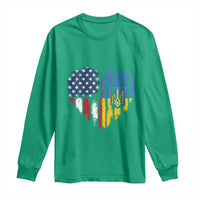Support Ukraine Long Sleeve Shirt Stand With Ukraine American Ukrainian Flag