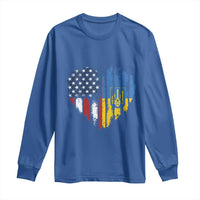 Support Ukraine Long Sleeve Shirt Stand With Ukraine American Ukrainian Flag