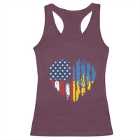 Support Ukraine Racerback Tank Top Stand With Ukraine American Ukrainian Flag