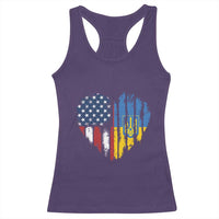 Support Ukraine Racerback Tank Top Stand With Ukraine American Ukrainian Flag