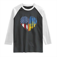 Support Ukraine Raglan Shirt Stand With Ukraine American Ukrainian Flag