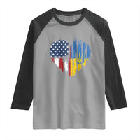 Support Ukraine Raglan Shirt Stand With Ukraine American Ukrainian Flag