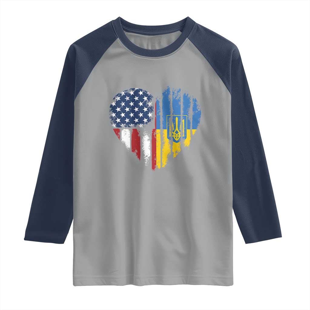 Support Ukraine Raglan Shirt Stand With Ukraine American Ukrainian Flag