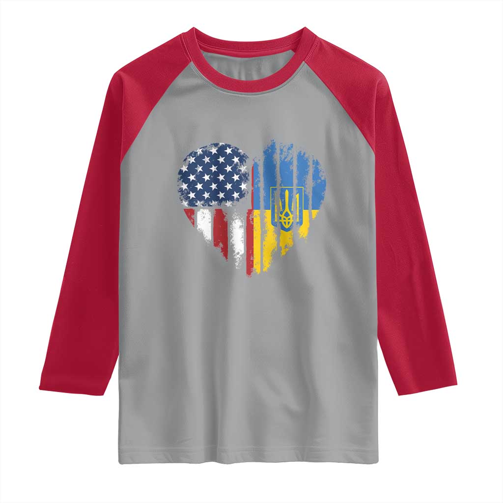 Support Ukraine Raglan Shirt Stand With Ukraine American Ukrainian Flag