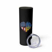 Support Ukraine Skinny Tumbler Stand With Ukraine American Ukrainian Flag
