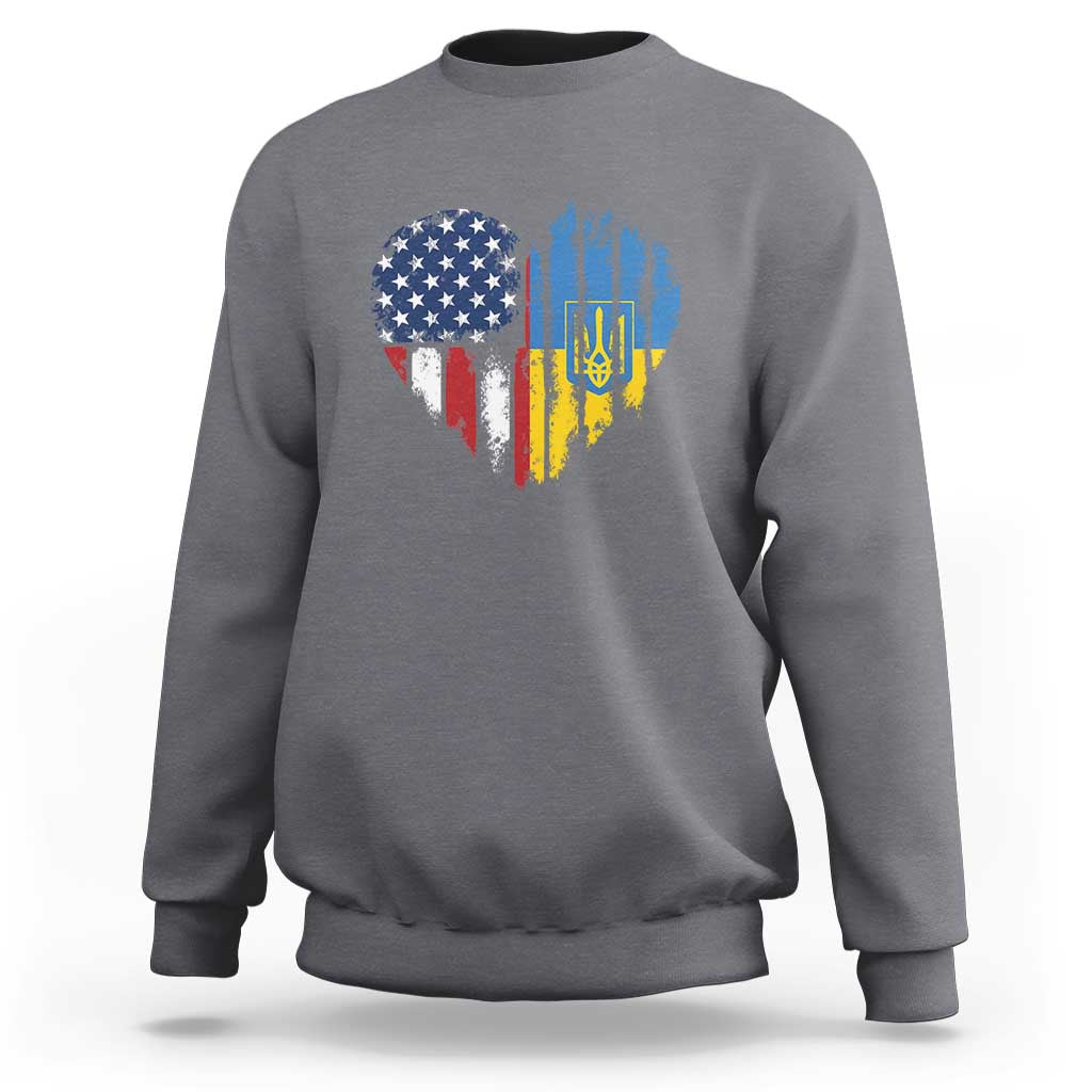 Support Ukraine Sweatshirt Stand With Ukraine American Ukrainian Flag