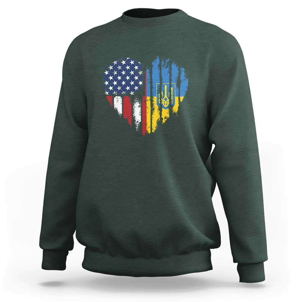 Support Ukraine Sweatshirt Stand With Ukraine American Ukrainian Flag