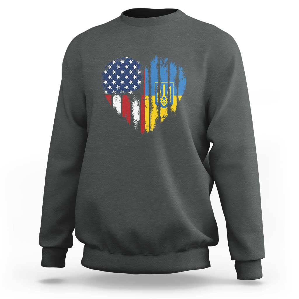 Support Ukraine Sweatshirt Stand With Ukraine American Ukrainian Flag