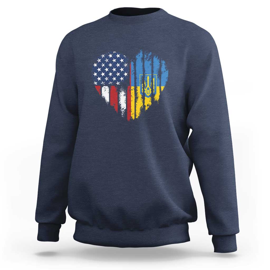 Support Ukraine Sweatshirt Stand With Ukraine American Ukrainian Flag