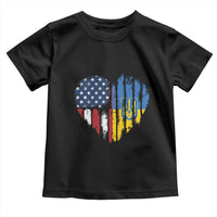 Support Ukraine Toddler T Shirt Stand With Ukraine American Ukrainian Flag