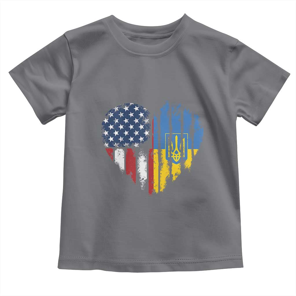 Support Ukraine Toddler T Shirt Stand With Ukraine American Ukrainian Flag