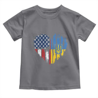 Support Ukraine Toddler T Shirt Stand With Ukraine American Ukrainian Flag