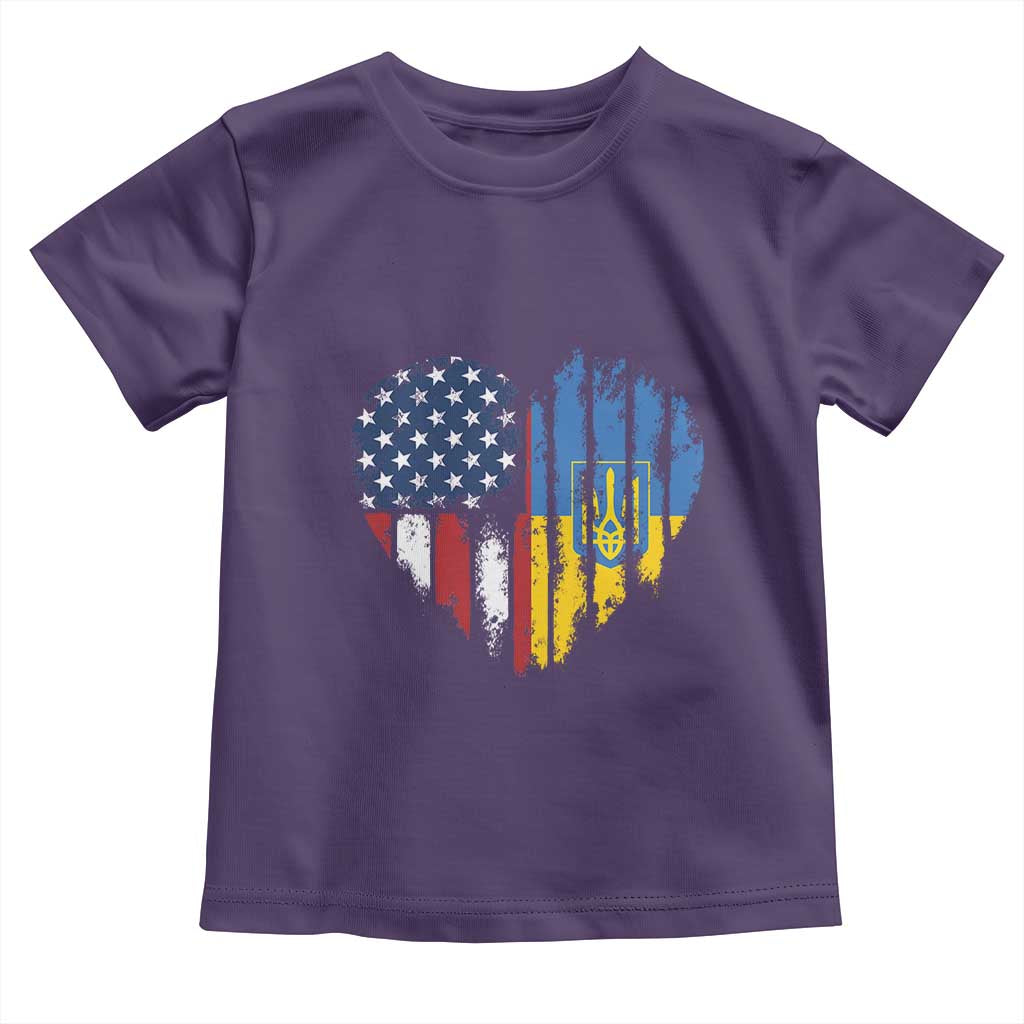Support Ukraine Toddler T Shirt Stand With Ukraine American Ukrainian Flag