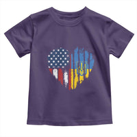 Support Ukraine Toddler T Shirt Stand With Ukraine American Ukrainian Flag