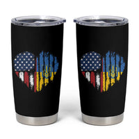 Support Ukraine Tumbler Cup Stand With Ukraine American Ukrainian Flag