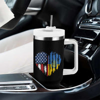 Support Ukraine Tumbler With Handle Stand With Ukraine American Ukrainian Flag