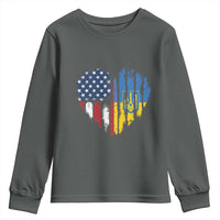 Support Ukraine Youth Sweatshirt Stand With Ukraine American Ukrainian Flag