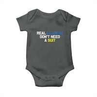Support Ukraine Baby Onesie Real Leaders Dont Need Suits