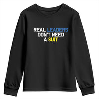 Support Ukraine Youth Sweatshirt Real Leaders Dont Need Suits