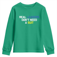 Support Ukraine Youth Sweatshirt Real Leaders Dont Need Suits