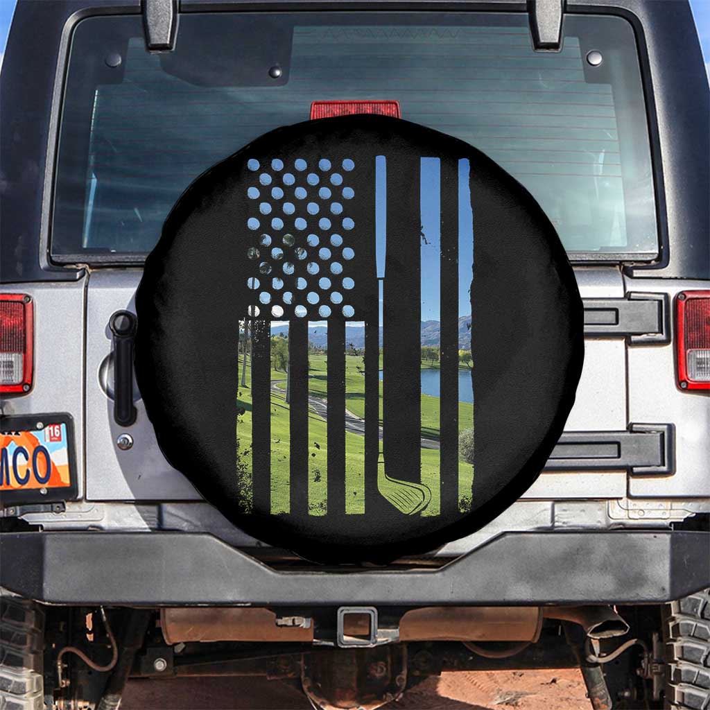 American Flag Golf Spare Tire Cover Golfer Funny Golf Club Golfing
