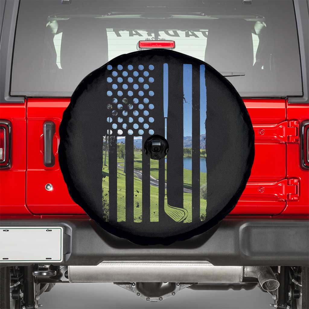 American Flag Golf Spare Tire Cover Golfer Funny Golf Club Golfing