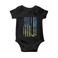 American Flag Golf Baby Onesie Golfer Funny Golf Club Golfing