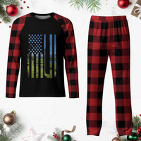 American Flag Golf Plaid Pajama Set Golfer Funny Golf Club Golfing