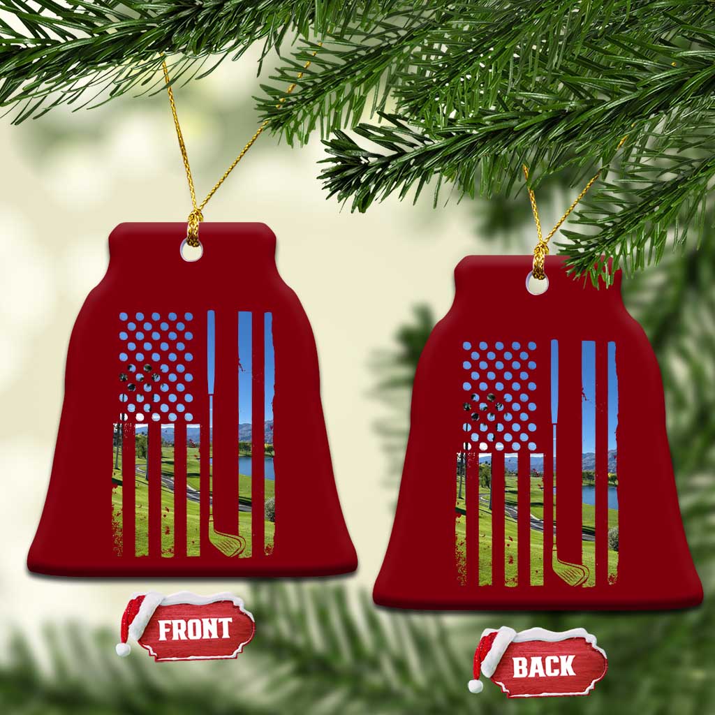 American Flag Golf Ceramic Ornament Golfer Funny Golf Club Golfing